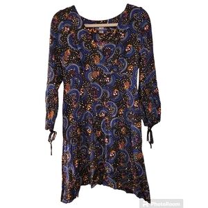 Maeve by Anthropologie, Black Stars Dress, Long Sleeves That Tie, Women's sz 6 P